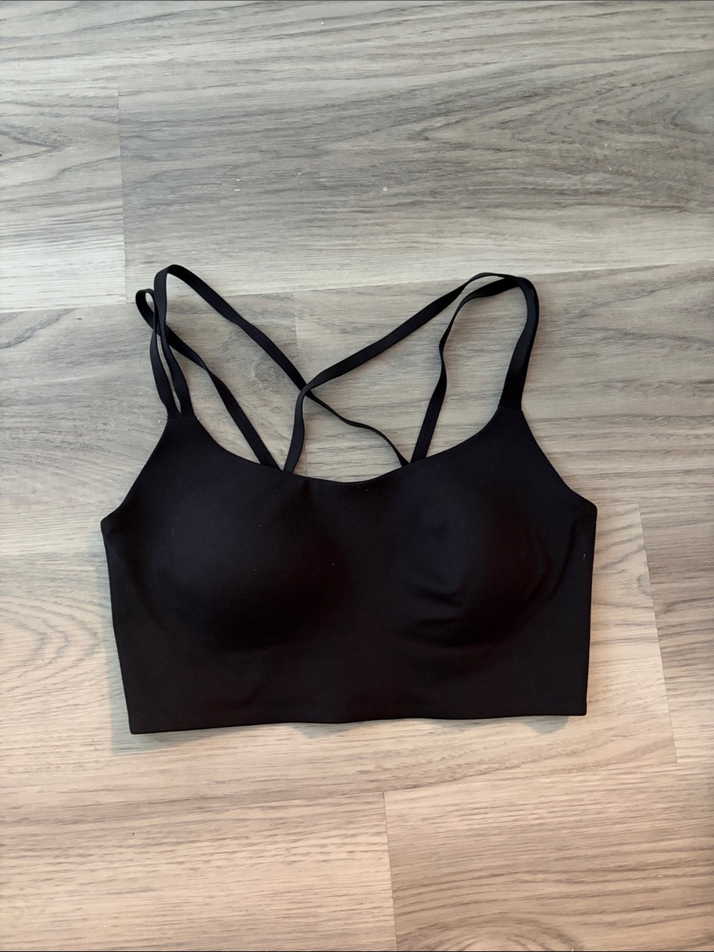 Women's Black Seamless Strappy Sports Bralette